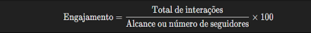 Fórmula para calcular engajamento das redes sociais